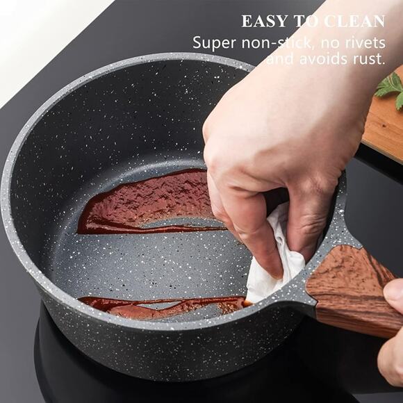 SENSARTE Nonstick Saucepan with Lid, 1.5 Quarts Small Pot - Picture 5 of 7